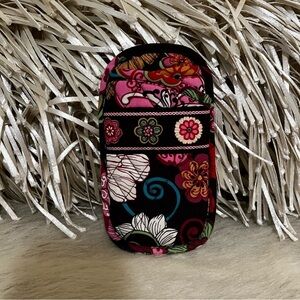 VERA BRADLEY Mod Pink Floral Double Side Glasses Case Brown Pink 2007 Quilted